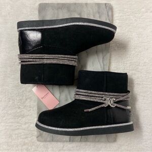 Juicy Couture Kandar Booties Ankle Boots Faux Fur Lined Size 6 New Black